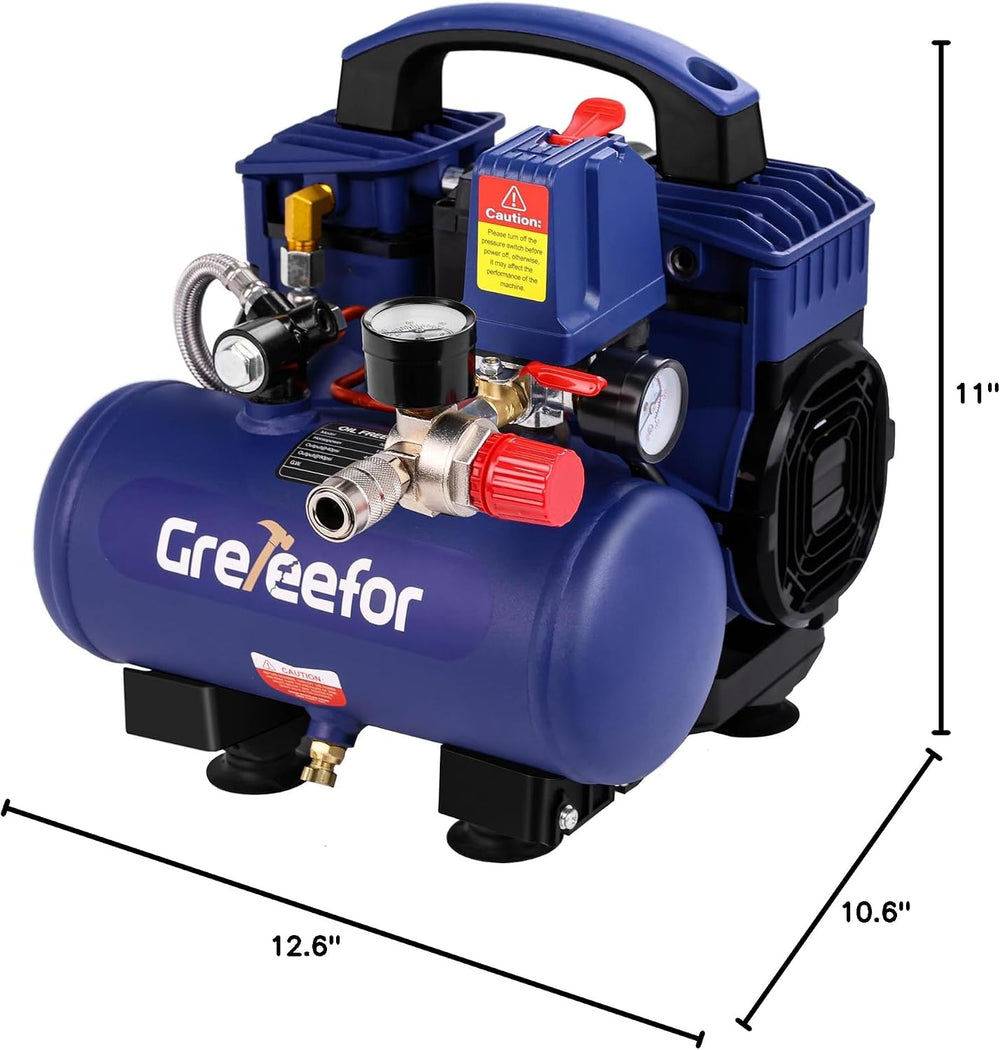 Air Compressor, 1 Gallon Ultra Quiet Portable 60 dB, 13-Second Quick Fill, 1 ...