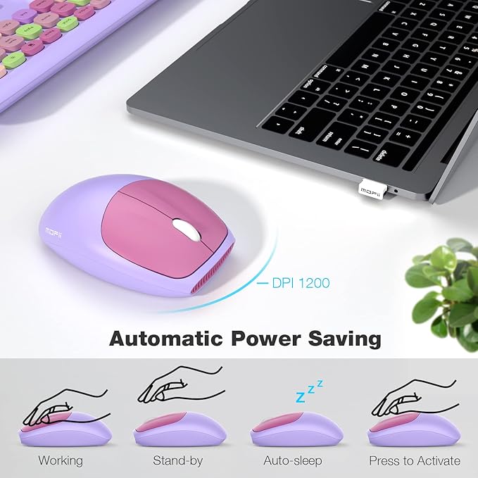 MOFII Wireless Keyboard and Mouse Combo, 2.4G Silent Cordless Slim Full Size
