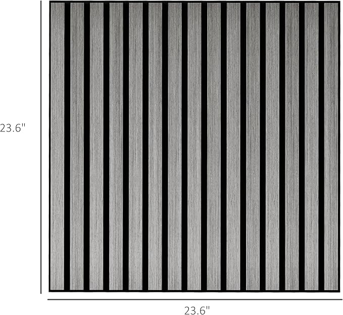 HOMCOM 4 Pack 3D Acoustic Panels, Wood Slat Wall Paneling