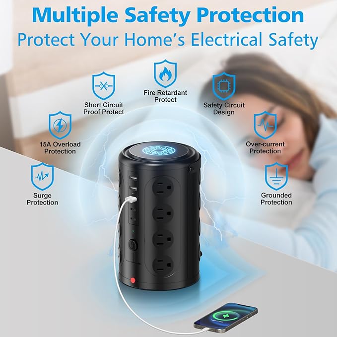 Power Strip Tower Surge Protector