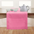Solino Home Linen Flamingo Pink Table Runner 144 Inches Long - 100% Pure Linen Extra Long Table Runner 14 x 144 Inch for Halloween - Classic Hemstitch