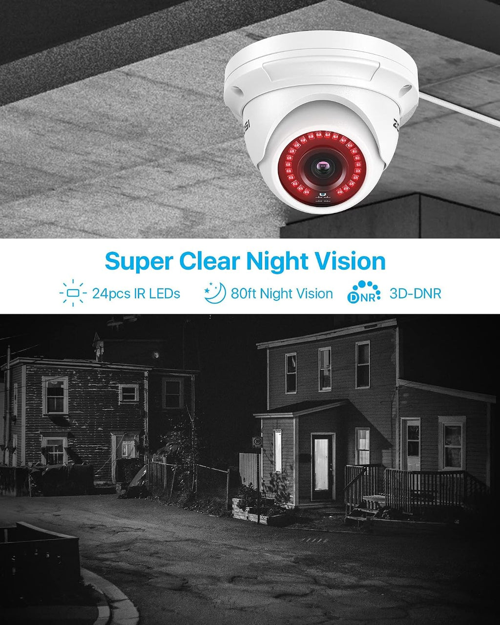 ZOSI 16CH 4K POE Security Camera System Night Vision, 10 x 5MP PoE Cameras