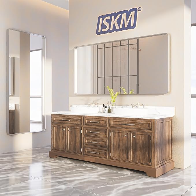 ISKM 30" x 30" Silver Framed Mirror