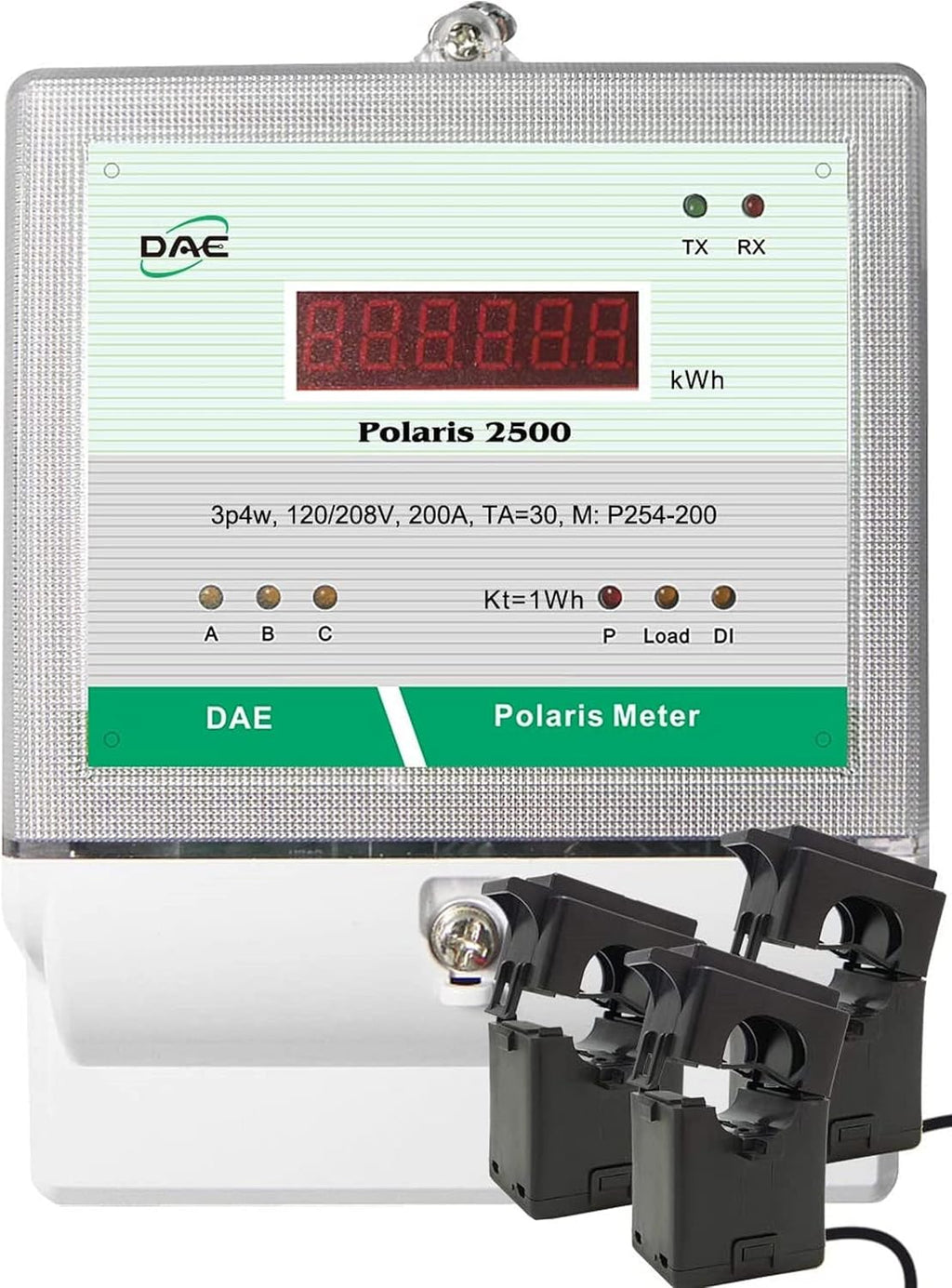 DAE P254-200 KIT, UL kWh Smart Submeter, 3 Phase, 3 Split Core CTs