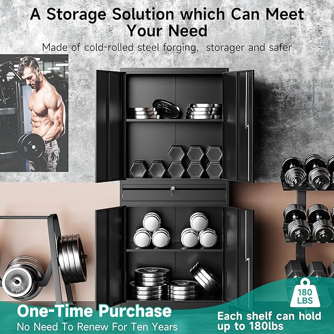 SISESOL Metal Garage Storage Cabinet