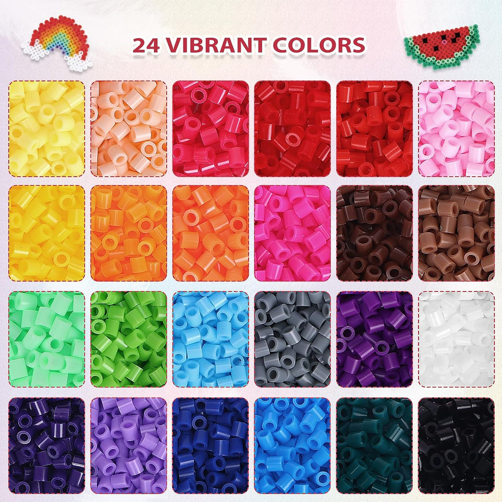 Quefe 24 Colors 21000 Pcs 5mm Fuse Beads Kit with Storage Box