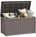 Resin Outdoor Deck Storage Box Waterproof (Grey, 180 Gallon)