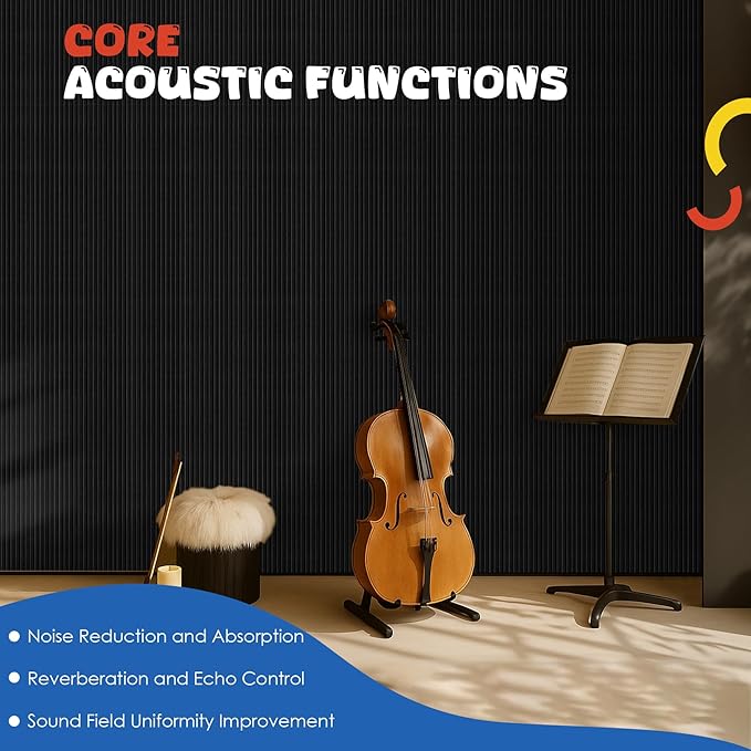 10 Pack Acoustic Panels, 47.2”x23.6“x0.4” Acoustic Wall Panels, Large