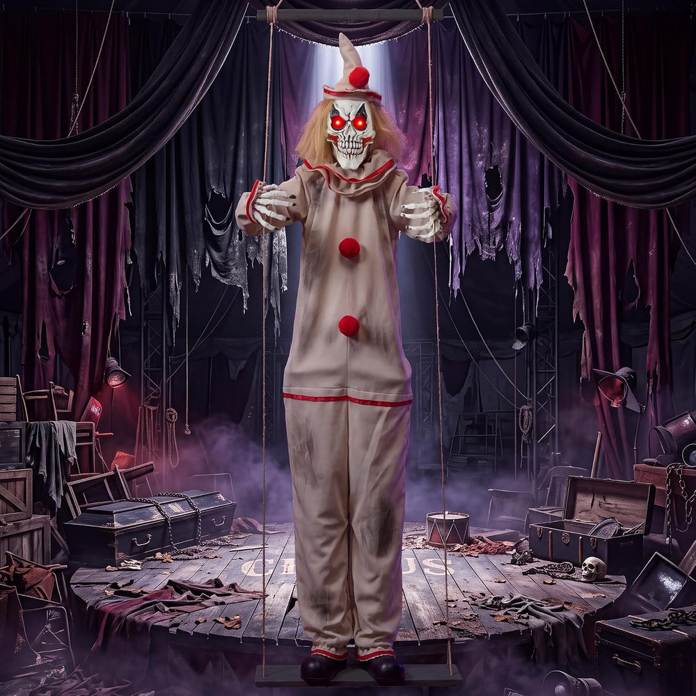 Halloween Decorations Outdoor, 5.9FT Scary Hanging Swinging Clown