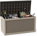 DRATO 320 Gallon Deck Box, Outdoor Large Waterproof Resin Storage Box with Lockable Lid for Patio Cushions, Gardening Tools (Gray, 320 Gallon)