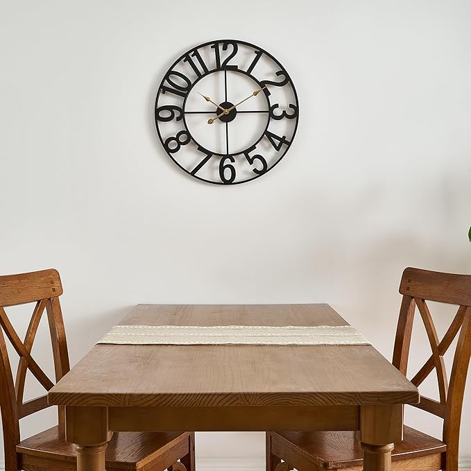 Alarmore 30 Inch Oversized Wall Clock, Battery Operated Silent Non Ticking