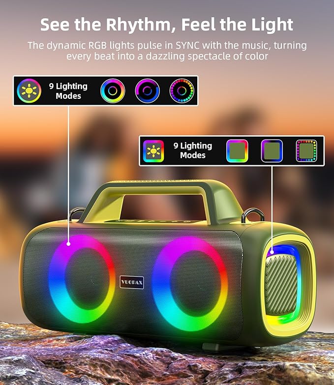 Portable Bluetooth Speaker Wireless, 140W Peak Loud Sound