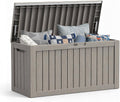 Mars Villa 90 Gallon Outdoor Storage Box, Deck Box Waterproof, Grey