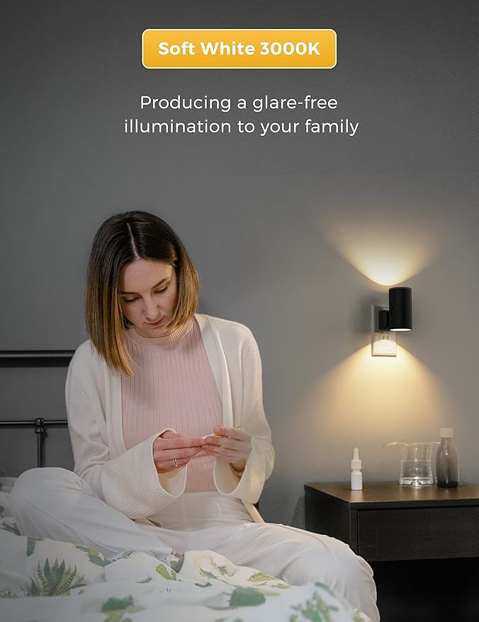 L LOHAS LED Night Light Plug in, 4 Pack, Dimmable Night Lights Plug into Wall