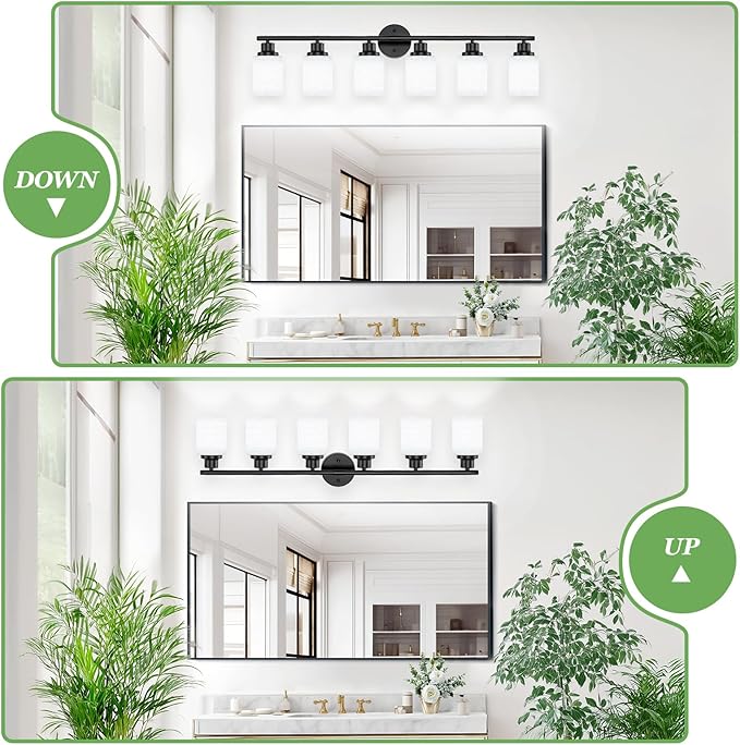 Guliaofo 6-Light Bathroom Light Fixtures, Vanity Lights
