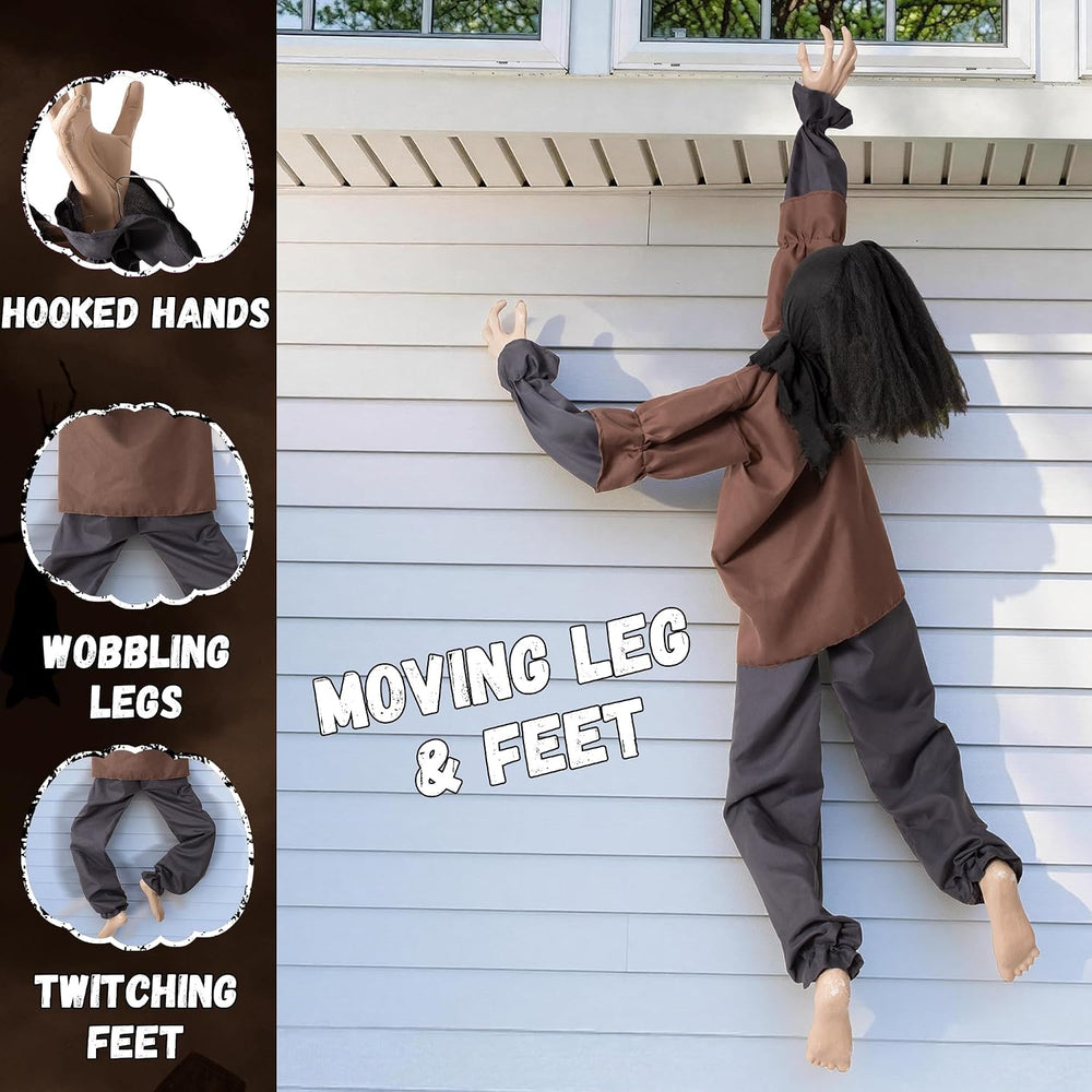 Halloween Decorations Animatronic Climbing Zombie Faceless Hanging Creepy Zom...