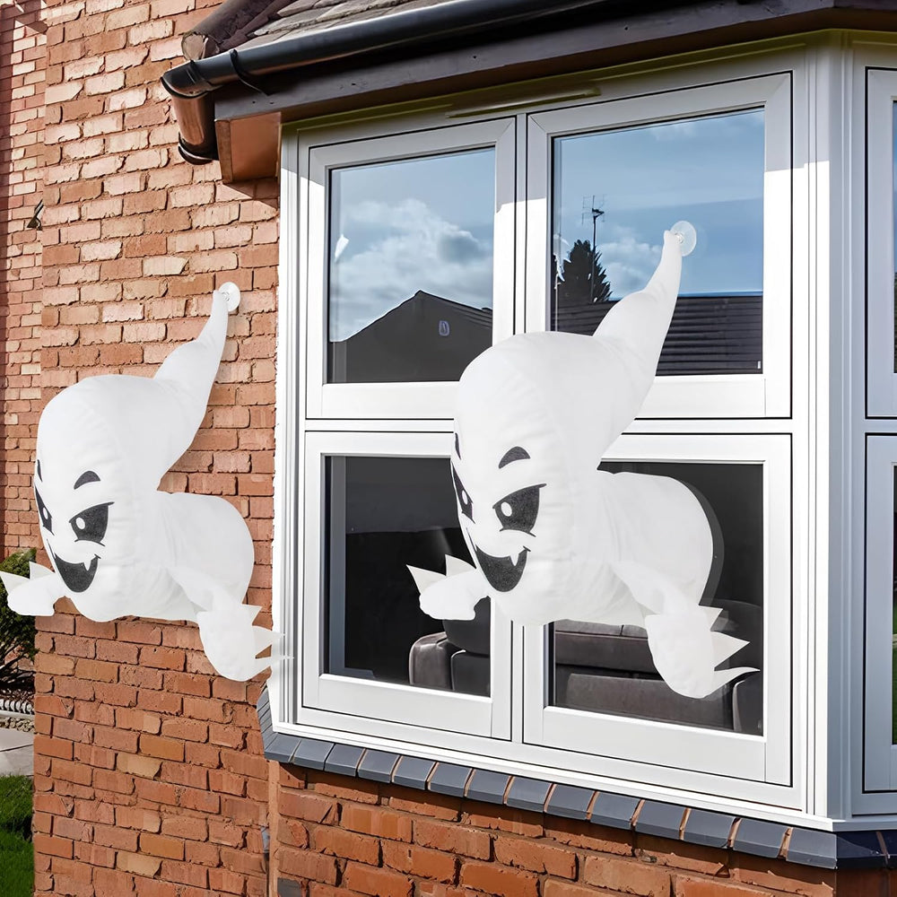 DUNCHATY Window Ghosts Halloween Decor - 2 Pack 3D Stuffed Crasher Ghost