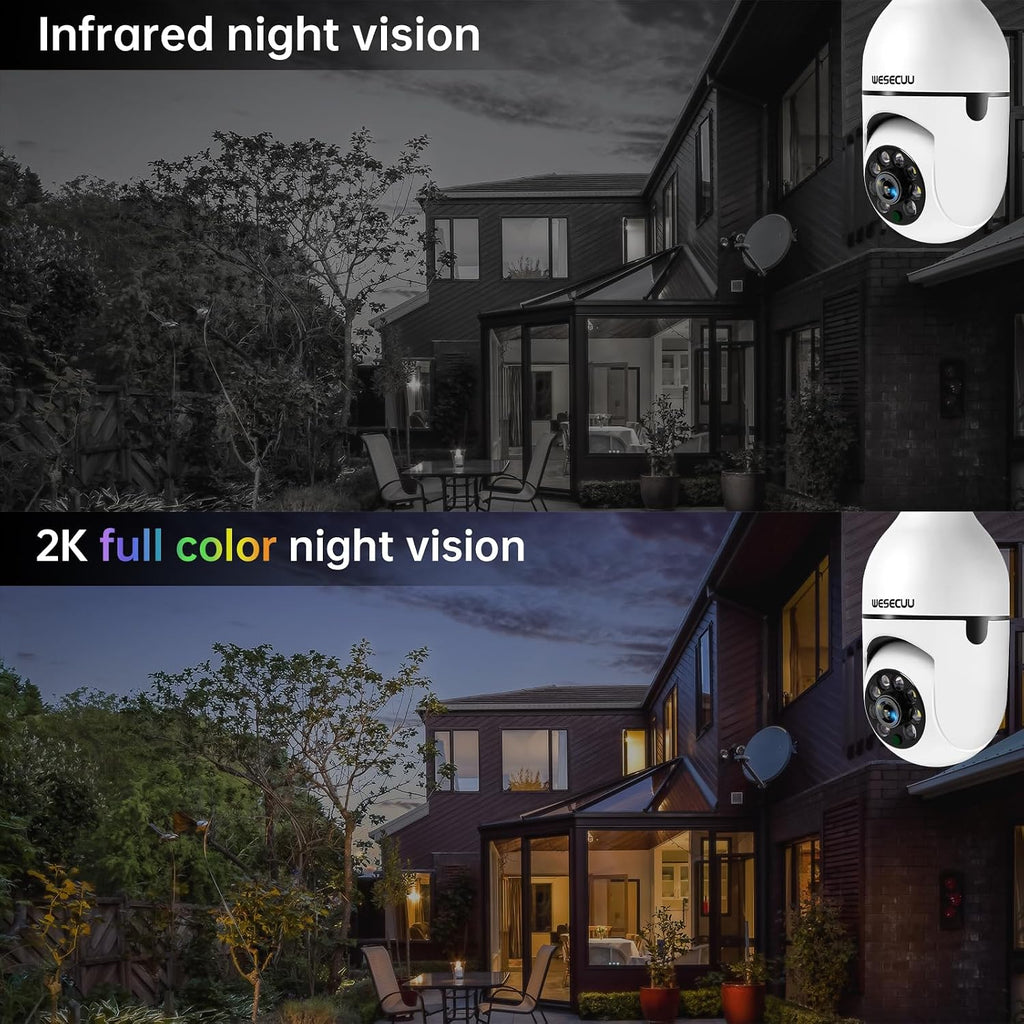 light bulb security camera -5g& 2.4ghz wifi 2k, close-up detail