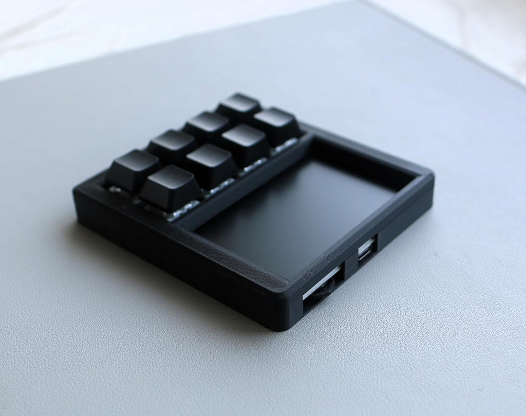 8-key macropad 3.5" tft lcd screen programmable mechanical showing dimensions