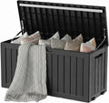 150Gal Outdoor Storage Box, Waterproof Lockable Resin Deck Box ,Black