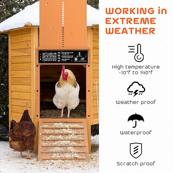 Asfrost Automatic Chicken Coop Door Solar Powered Automatic Chicken Door