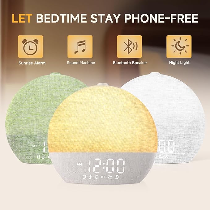 Geuuap Sunrise Alarm Clock White Noise Sound Machine