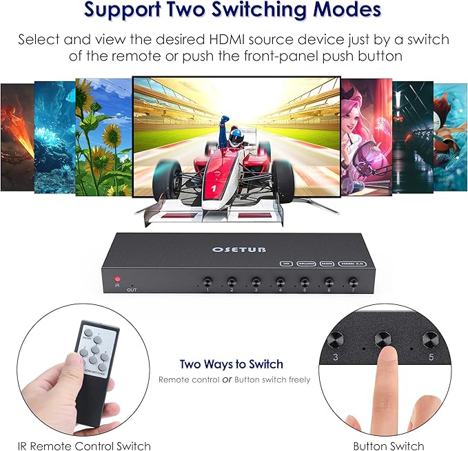 7 in 1 Out HDMI Switch 4K@60Hz