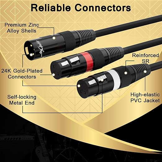 Mygatti XLR Splitter Y-XLR Cable 100 FT, Bi-Directional Balanced Microphone