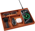 Valet Tray, Built in Wireless Charging Pad, Nightstand Organizer, Two-Toned