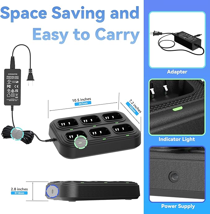 SAMCOM Six Way Charger Multi Unit Rapid Gang Charger Station