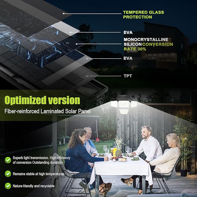 daphino 3000LM Solar Lights Outdoor (2 Pack)