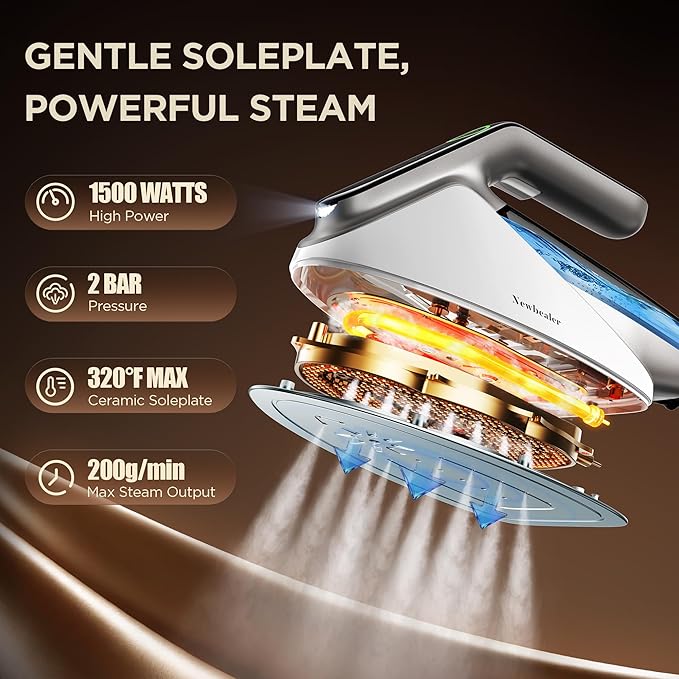Newbealer Steam Generator Iron, 1500W Turbo Steamer