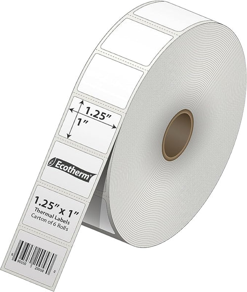 1.25" x 1" Thermal Labels | 6 Rolls | 14040 Labels | fits Zebra, Offnova