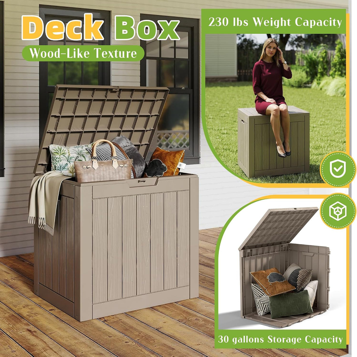 easyup 30 gal outdoor storage box waterproof uv on a desk or shelf