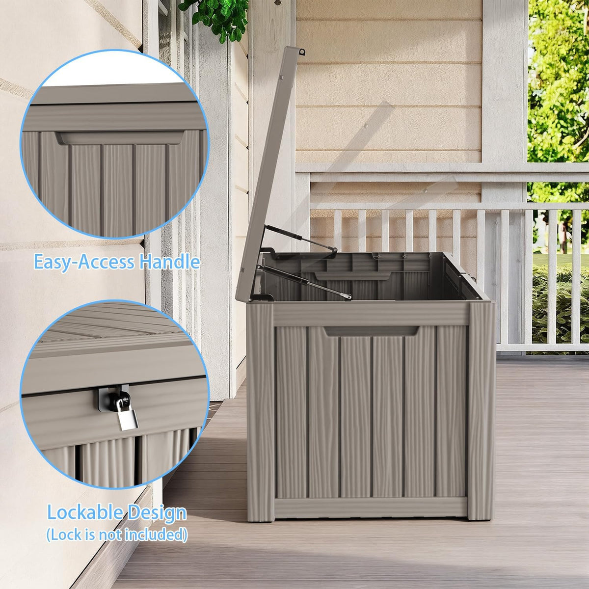 200 gallon large outdoor storage box waterproof, uv showing dimensions
