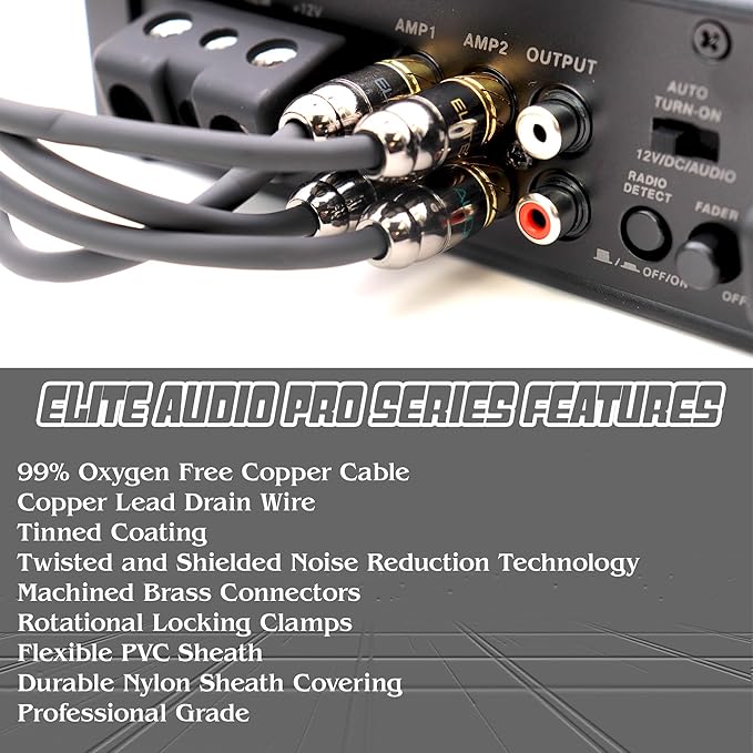 Elite Audio Pro Series 1.5 ft. 100% OFC Copper RCA Cable Y-Adapter