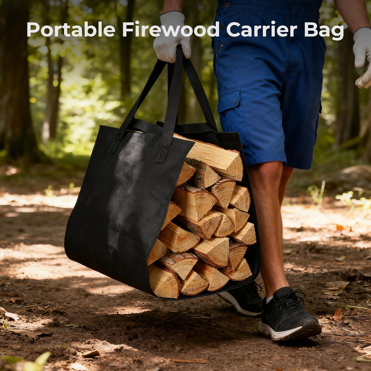 34 inch firewood rack outdoor with log carrier showing dimensions