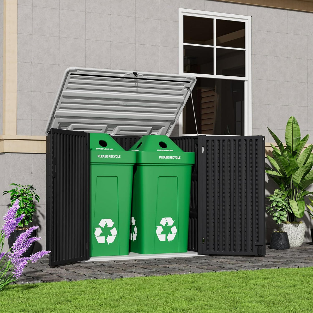 mrosaa resin outdoor storage shed, 38 cu.ft outdoor, package contents