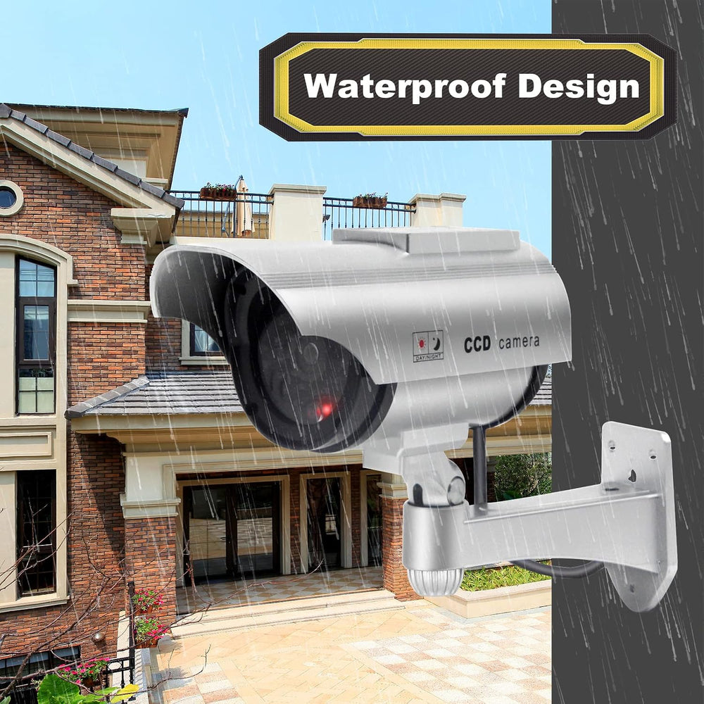 F FINDERS&CO Solar Powered Dummy Security Camera, Bullet Fake Surveillanc...