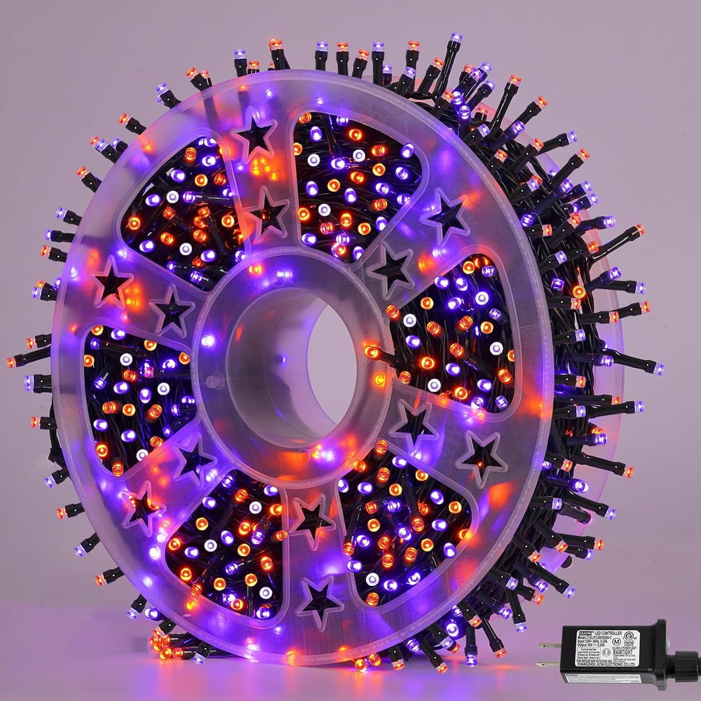Halloween String Lights Orange and Purple 165ft 500 LED