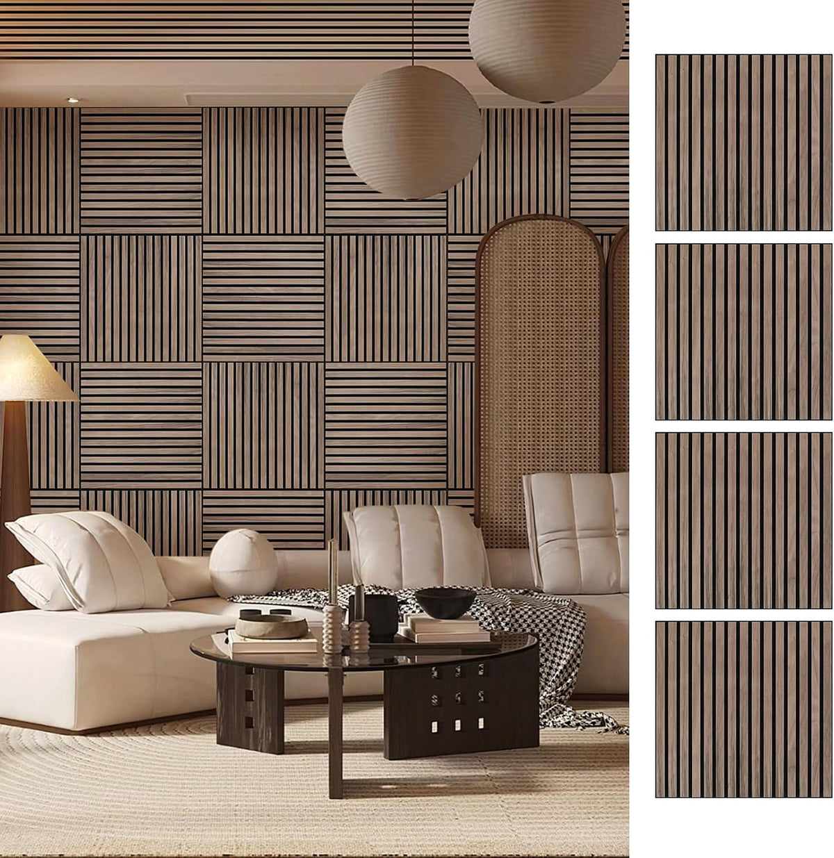 ARMURO Wood Slat Wall Panel (4 PCS)