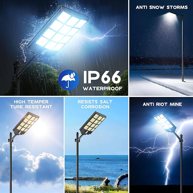 OKPRO Solar Lights Outdoor Waterproof, 8000W Solar Street Light