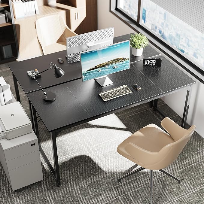 Huuger Modern Simple Office Desk, 63 Inch, Gaming & Writing Desk