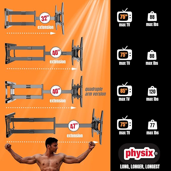 Physix 2120 Long arm TV Wall Mount