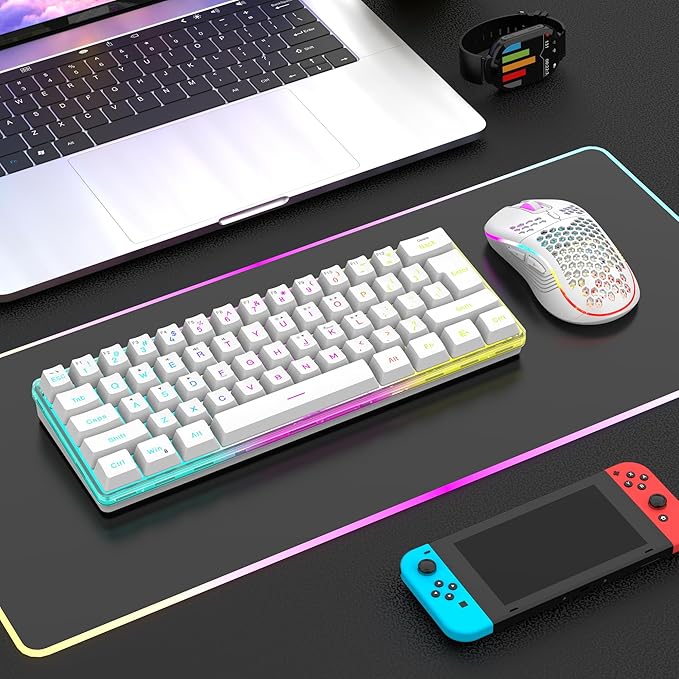 RedThunder 60% Wireless Gaming Keyboard and Mouse Combo, 2500mAh Rechargeable