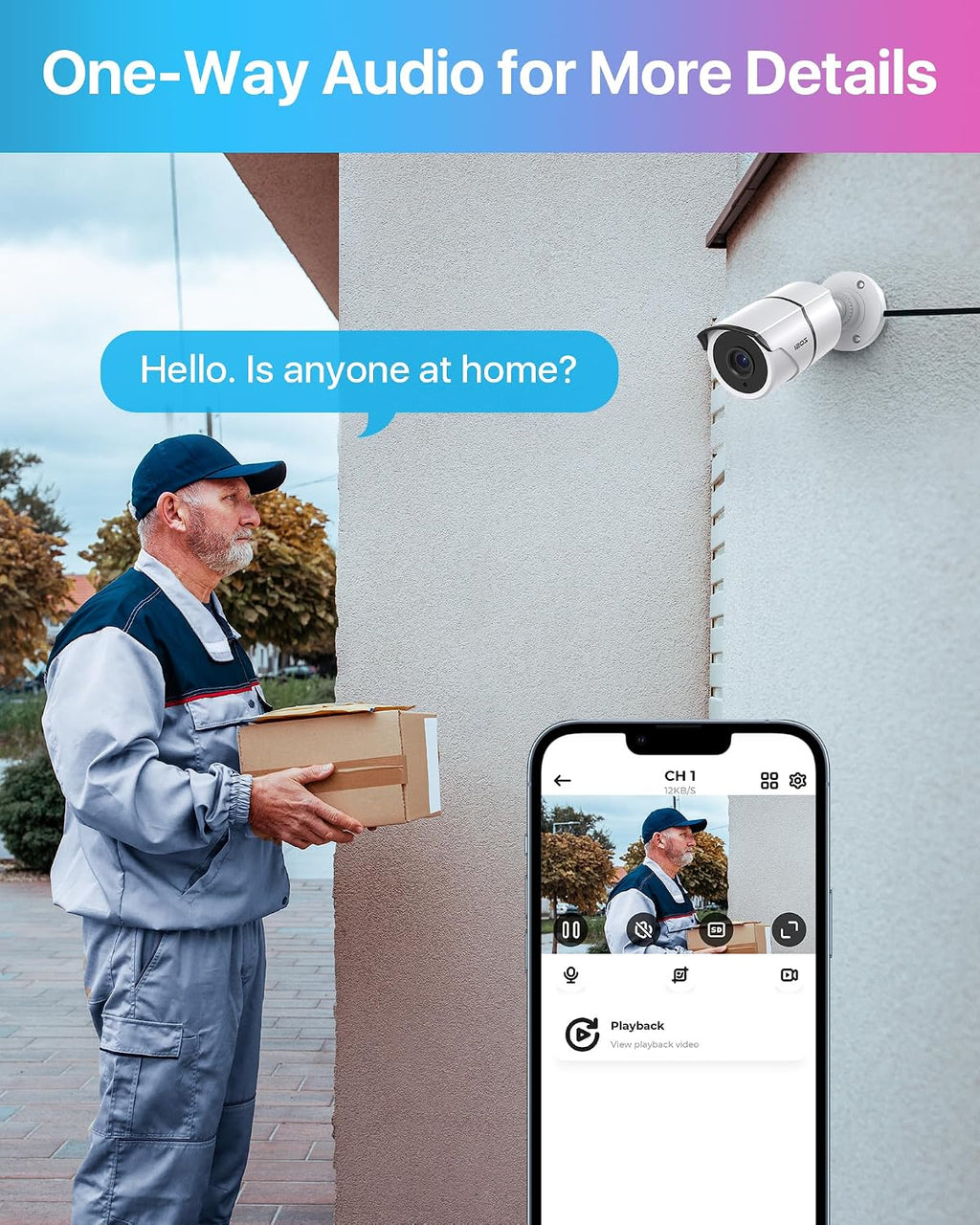 zosi 4 pack 2.0mp 1080p hd-tvi security cameras, close-up detail