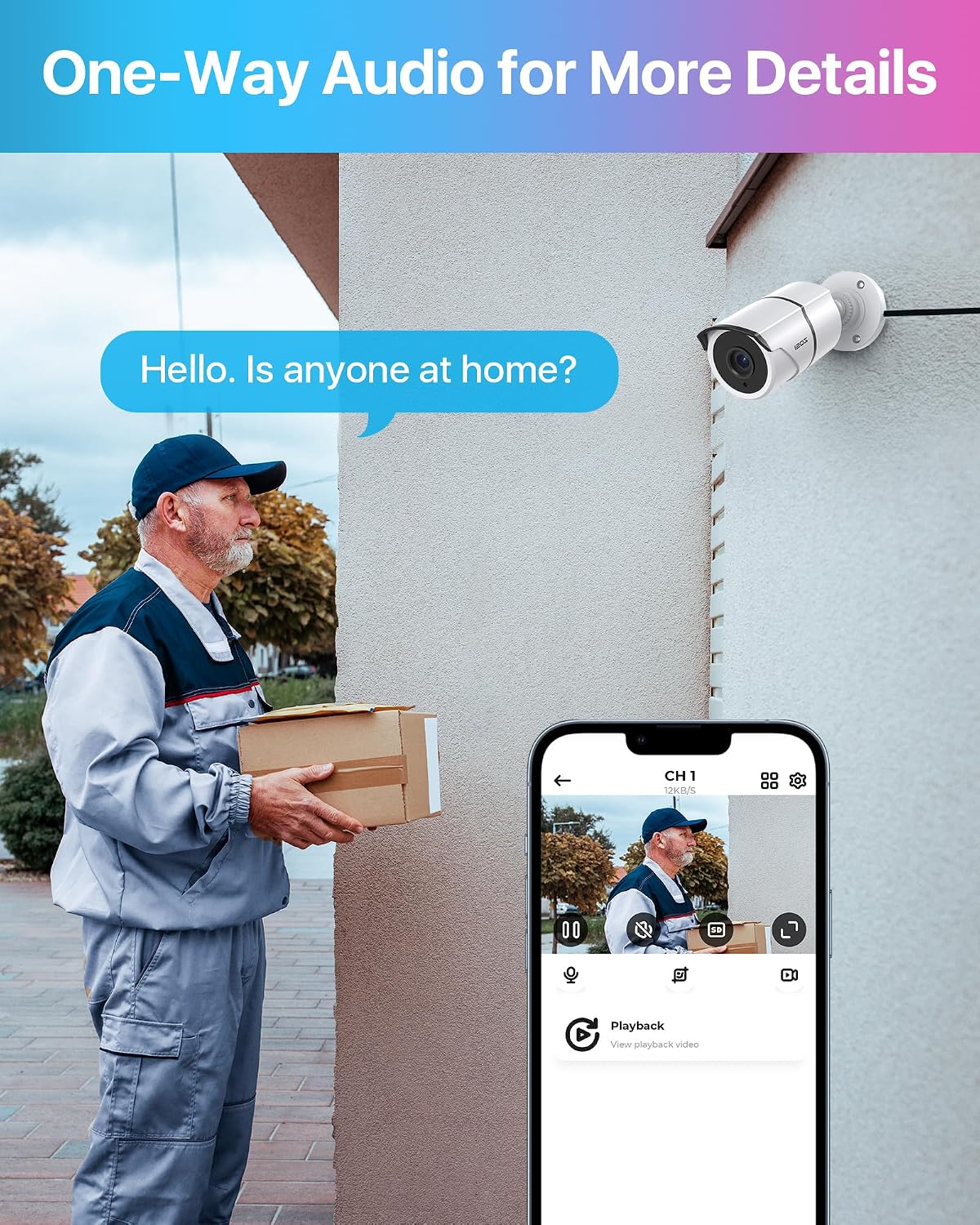 zosi 4 pack 2.0mp 1080p hd-tvi security cameras, close-up detail