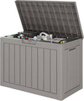 Outdoor Storage Waterproof Deck Box for Patio (45 Gallon, Grey)