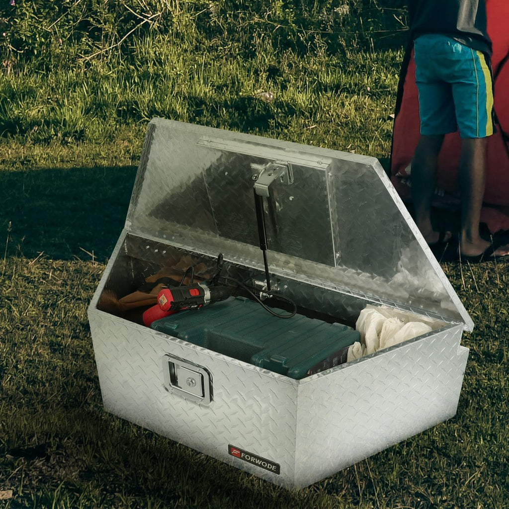 forwode 39 inch trailer tongue tool box lockable, close-up detail