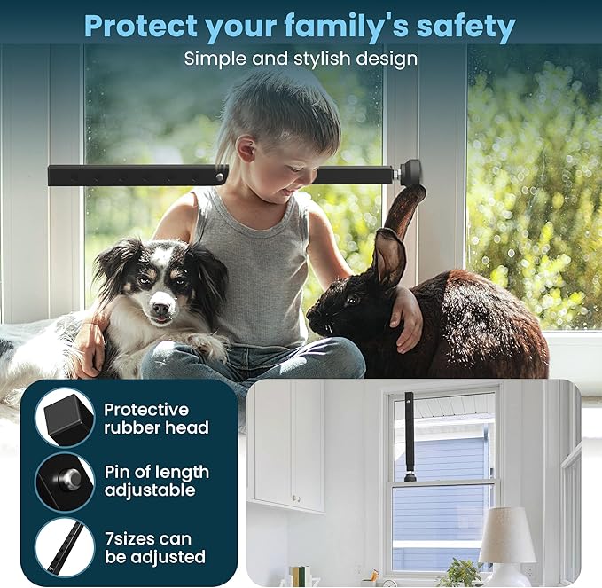 Gadgetzan 4 Pack Window Security Bars Adjustable 11"-18", Portable Short